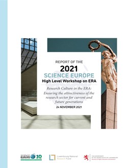 Cover of the Report of the 2021 High Level Workshop on ERA: Research Culture in the ERA