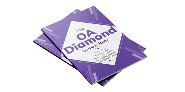 Cover A4-sized document with a purple cover and a white diamond in the centre with the text "The OA Diamond Journals Study""