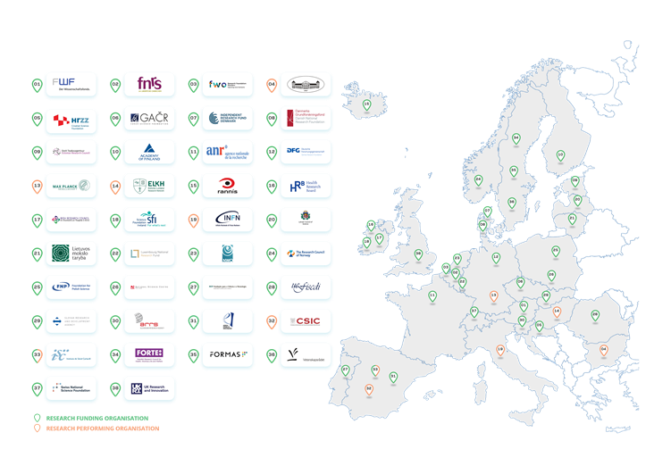 Map of Science Europe Member Organisations