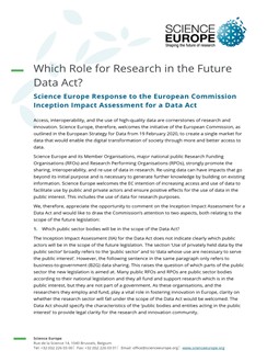 Cover of the Response to the European Commission Inception Impact Assessment for a Data Act